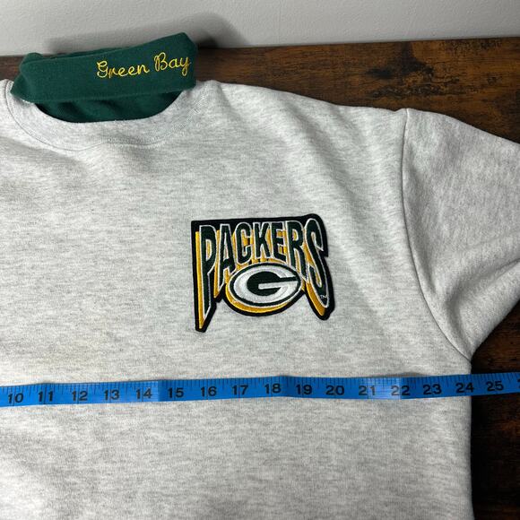 Vintage MFL Majestic Green Bay Packers Turtleneck Sweatshirt 90s LG Embroidered - Picture 8 of 10